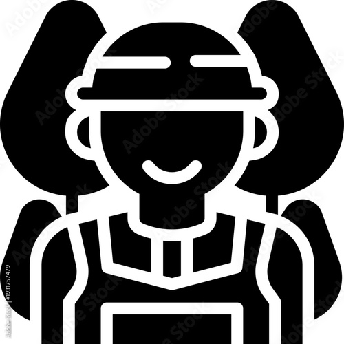 landscaper glyph icon. Strong and solid vector icon for websites, mobile interfaces, presentations, and visual branding. High quality and easy to edit.