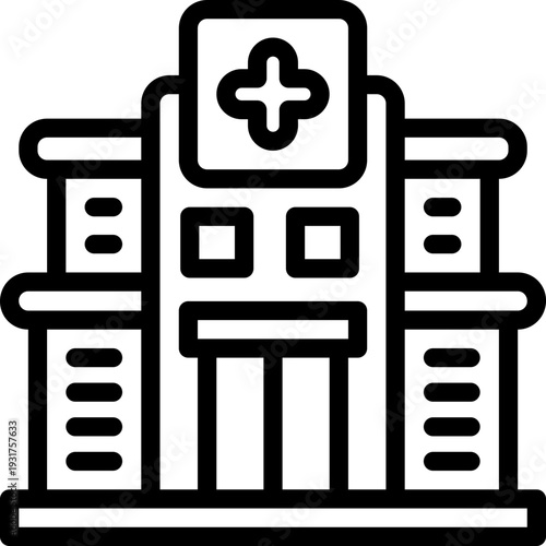 hospital line icon. Clean and minimalist vector icon for websites, mobile apps, presentations, and logos. Fully scalable and customizable for any project.