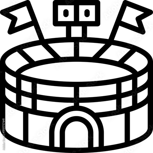 stadium line icon. Clean and minimalist vector icon for websites, mobile apps, presentations, and logos. Fully scalable and customizable for any project.