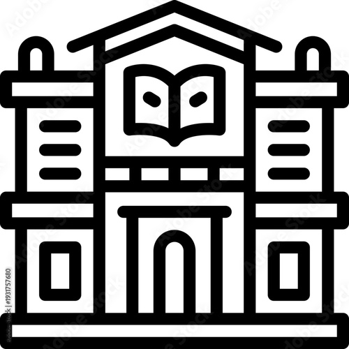 public library line icon. Clean and minimalist vector icon for websites, mobile apps, presentations, and logos. Fully scalable and customizable for any project.