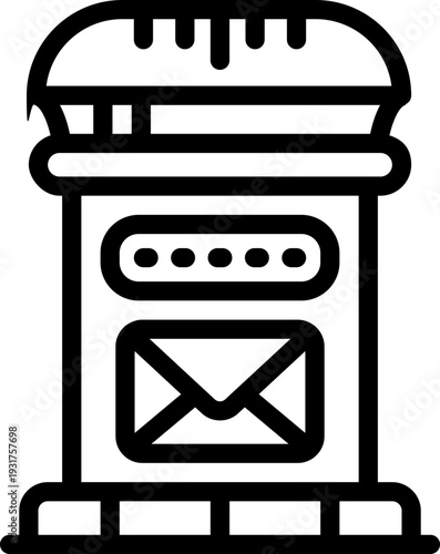 post box line icon. Clean and minimalist vector icon for websites, mobile apps, presentations, and logos. Fully scalable and customizable for any project.