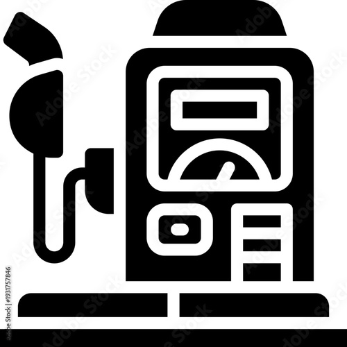 gas station glyph icon. Strong and solid vector icon for websites, mobile interfaces, presentations, and visual branding. High quality and easy to edit.