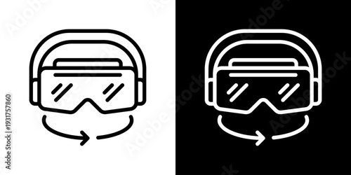 Virtual Reality Icon Set Vector Collection Isolated In Black And White