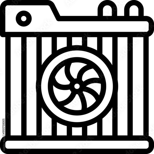 radiator line icon. Clean and minimalist vector icon for websites, mobile apps, presentations, and logos. Fully scalable and customizable for any project.