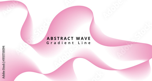 A vibrant pink abstract wave gradient line design on a white background