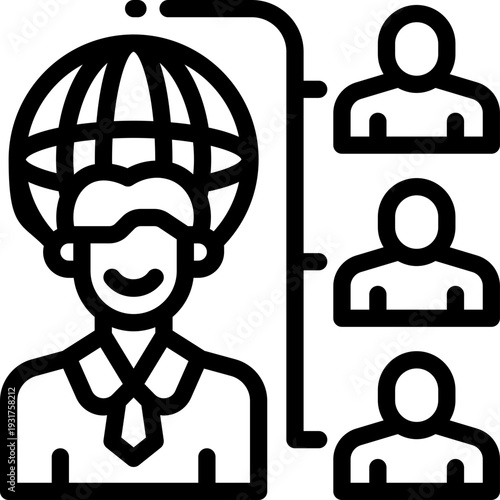 outsourcing line icon. Clean and minimalist vector icon for websites, mobile apps, presentations, and logos. Fully scalable and customizable for any project.