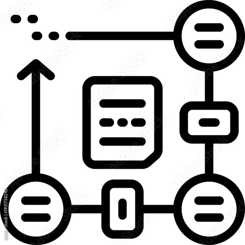 workflow line icon. Clean and minimalist vector icon for websites, mobile apps, presentations, and logos. Fully scalable and customizable for any project.