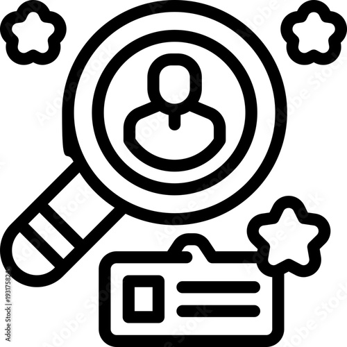 talent search line icon. Clean and minimalist vector icon for websites, mobile apps, presentations, and logos. Fully scalable and customizable for any project.