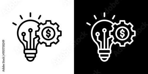 Business Innovation Icon Set Vector Collection Isolated In Black And White