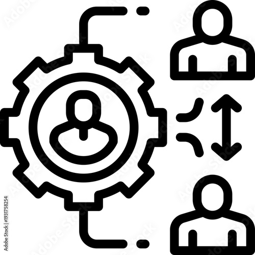 coordination line icon. Clean and minimalist vector icon for websites, mobile apps, presentations, and logos. Fully scalable and customizable for any project.