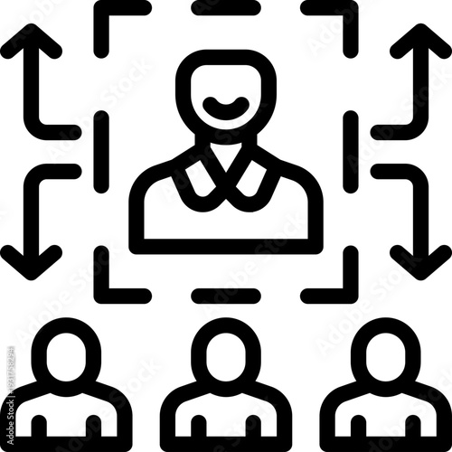 organization line icon. Clean and minimalist vector icon for websites, mobile apps, presentations, and logos. Fully scalable and customizable for any project.