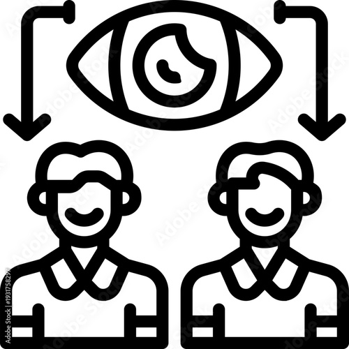 supervised line icon. Clean and minimalist vector icon for websites, mobile apps, presentations, and logos. Fully scalable and customizable for any project.