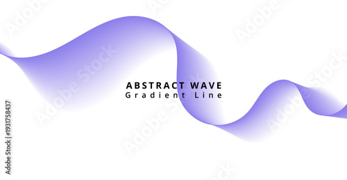 A modern abstract wave design with a gradient line on a white background