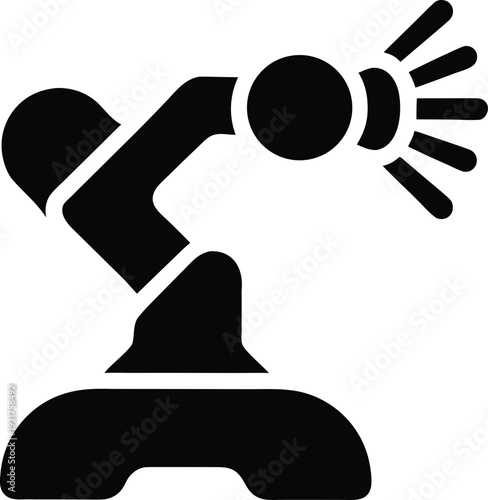 Black and white of a welding machine with a bright light spark