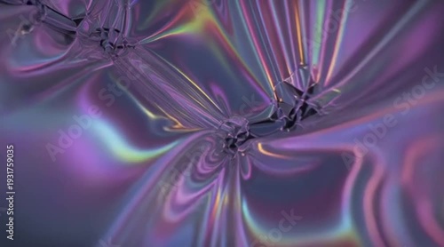 Vibrant holographic surface with dynamic rainbow reflections
