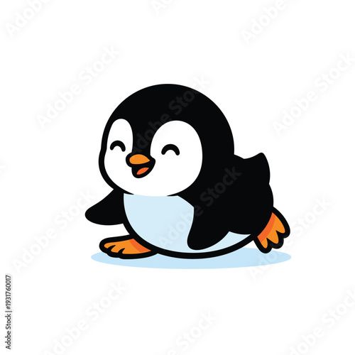 Adorable Penguin Standing on Ice.