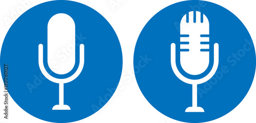 Modern microphone icons for recording and broadcasting