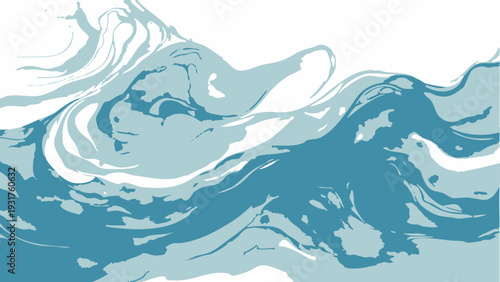 Vector Abstract Watercolor Ocean seamless waves of blue hues ebb and flow, creating a mesmerizing pattern reminiscent oceanic movement and tranquility.