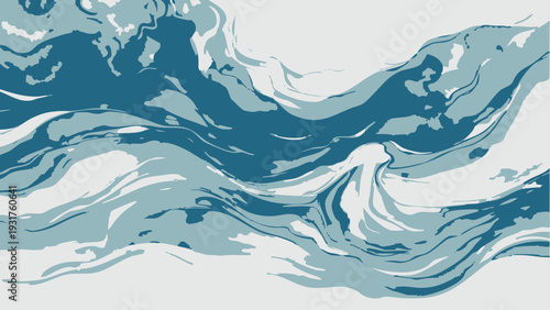Vector Oceanic Abstraction abstract depiction of the ocean's flowing movement and energy, evoking both a sense of calm and power.