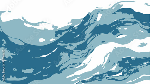 Vector Azure Abstraction abstract of ocean waves undulating rhythmic motion, capturing essence liquid energy and tranquil serenity.