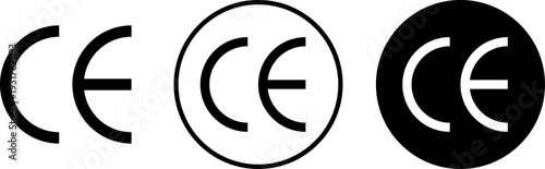 Cuadro en lienzo CE marking symbols in various styles and colors for product compliance