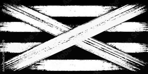 Bold white x marks against a stark black background creating a striking visual