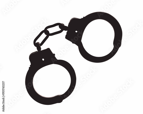 Black handcuffs isolated on transparent background