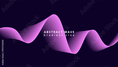 A vibrant purple abstract wave with a gradient line on a dark background