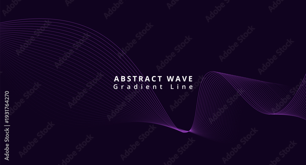 Fototapeta premium A vibrant abstract wave with a gradient line in purple hues