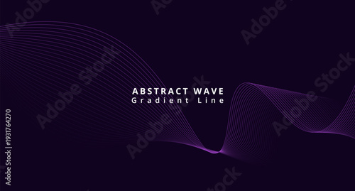 A vibrant abstract wave with a gradient line in purple hues