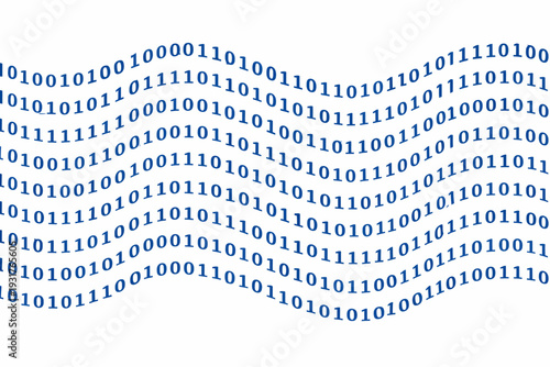 Olas de dígitos binarios azules
