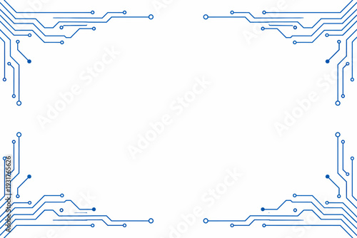 Marco tecnológico de líneas azules