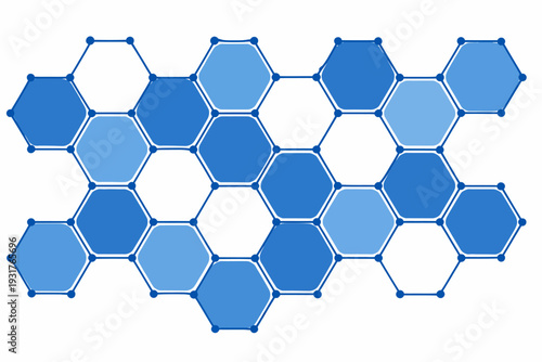 Patrón hexagonal en tonos azules