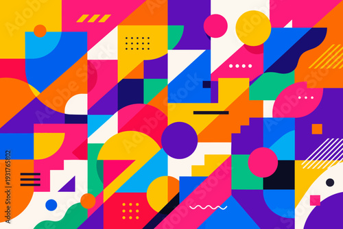 Composición geométrica abstracta en capas