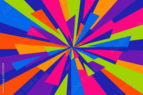 Composición radial colorida y dinámica