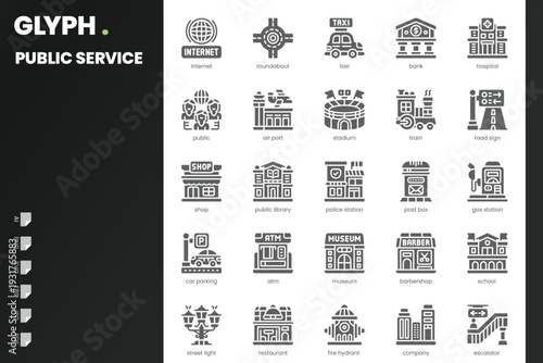 Public Service Icon pack for your website, mobile, presentation, and logo design. Public Service Icon outline design. Vector graphics illustration and editable stroke.