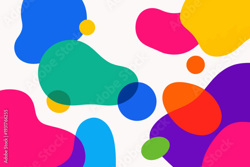 Formas vibrantes sobre fondo blanco