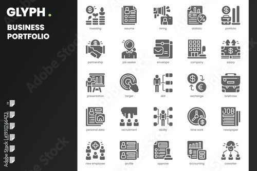 Business Portfolio Icon pack for your website, mobile, presentation, and logo design. Business Portfolio Icon outline design. Vector graphics illustration and editable stroke.