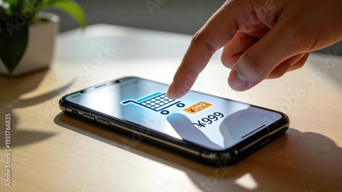 Smartphone Online Shopping Cart Interaction