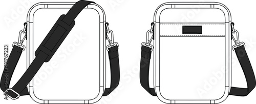 Fotografía Shoulder bag fashion illustration, apparel accessory technical vector design, cl