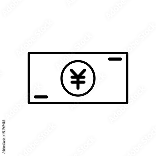 シンプルマネーアイコンシリーズ：お札（線画）アイコン