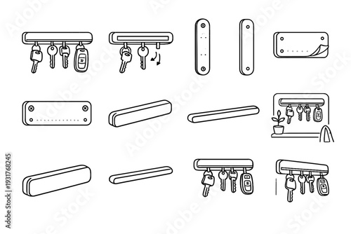 Convenience smooth vector icon key magnetic mount holder functional metal clean bar
