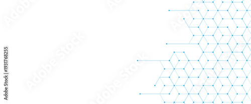  Vector digital geometric hexagonal dots and lines elements medical technology abstract