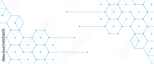  Vector digital geometric hexagonal dots and lines elements medical technology abstract