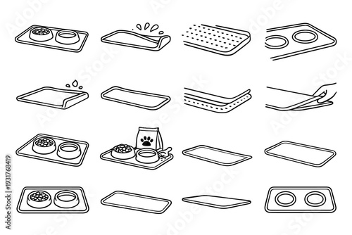 Icons textured grip position modern icon vector setup feeding pet layer dining