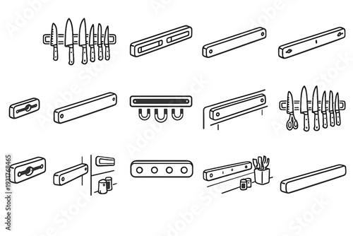 Wall footprint icon clean icons magnetic safety rounded functional knife vector concealed