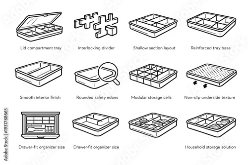 Vector underside simple icon modern base icons organizer drawer finish solution storage