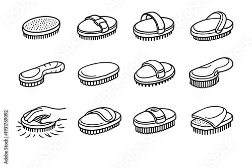 Adjustable clean support tools handle pet utility secure lightweight vector icon grooming