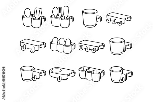 Utensil minimalist icon icons modern vector refined compact clip seamless profile holder