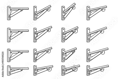Icon precise joint finish vector angle modern tilt mechanical shelf bracket hardware